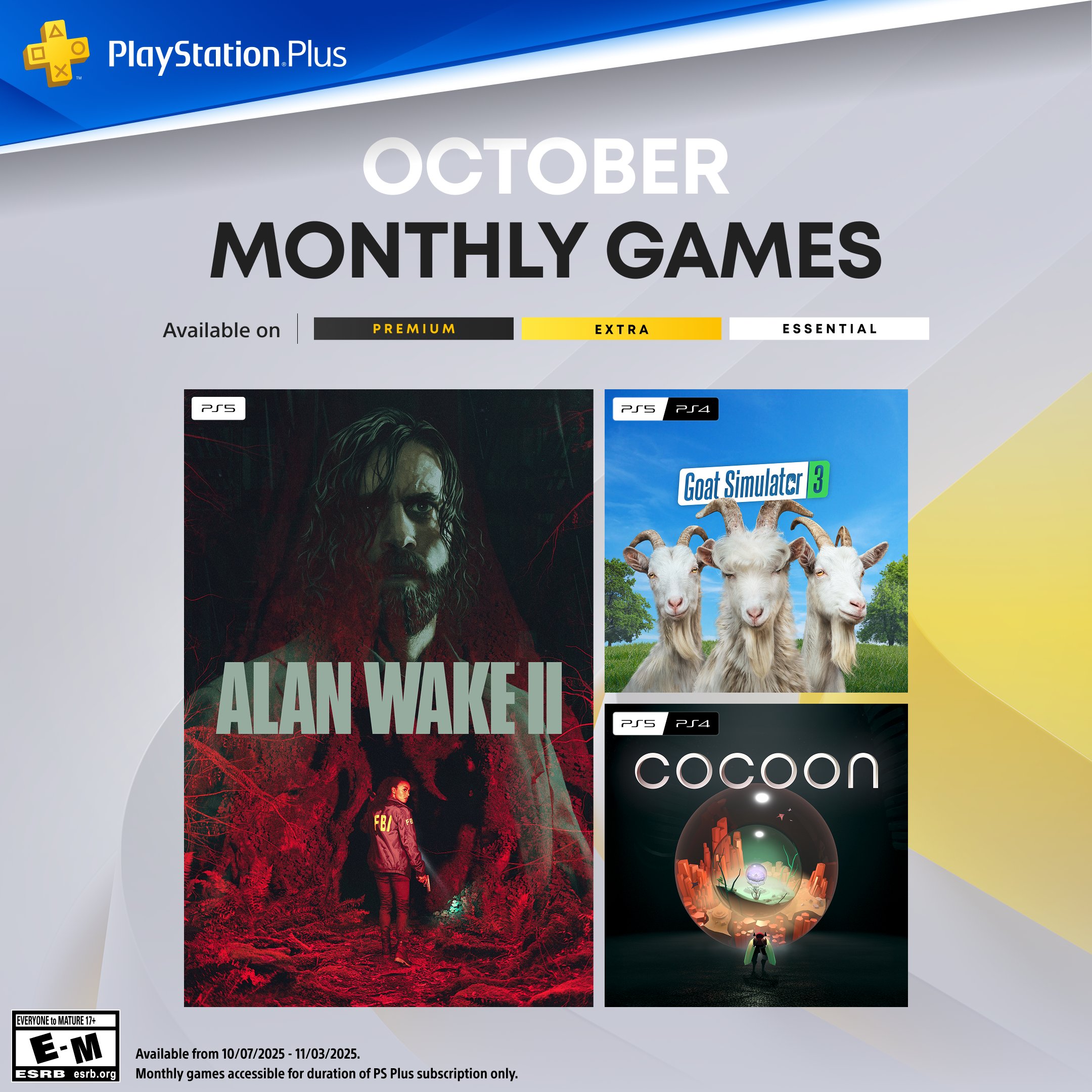 Descubre los juegos de octubre en PlayStation Plus