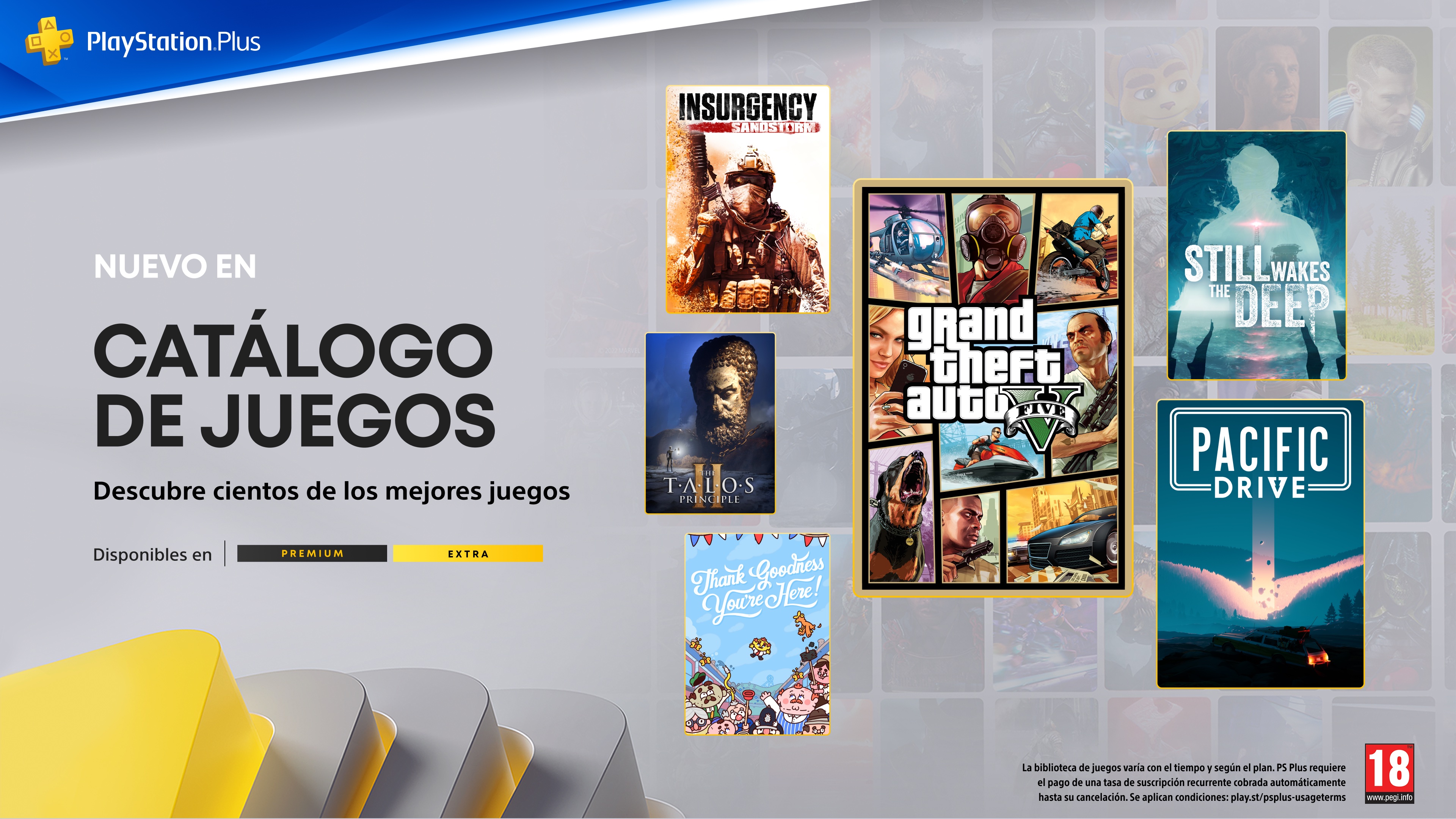 Catálogo de juegos de PlayStation Plus en noviembre: GTA V, Pacific Drive y Still Wakes the Deep destacan entre las novedades