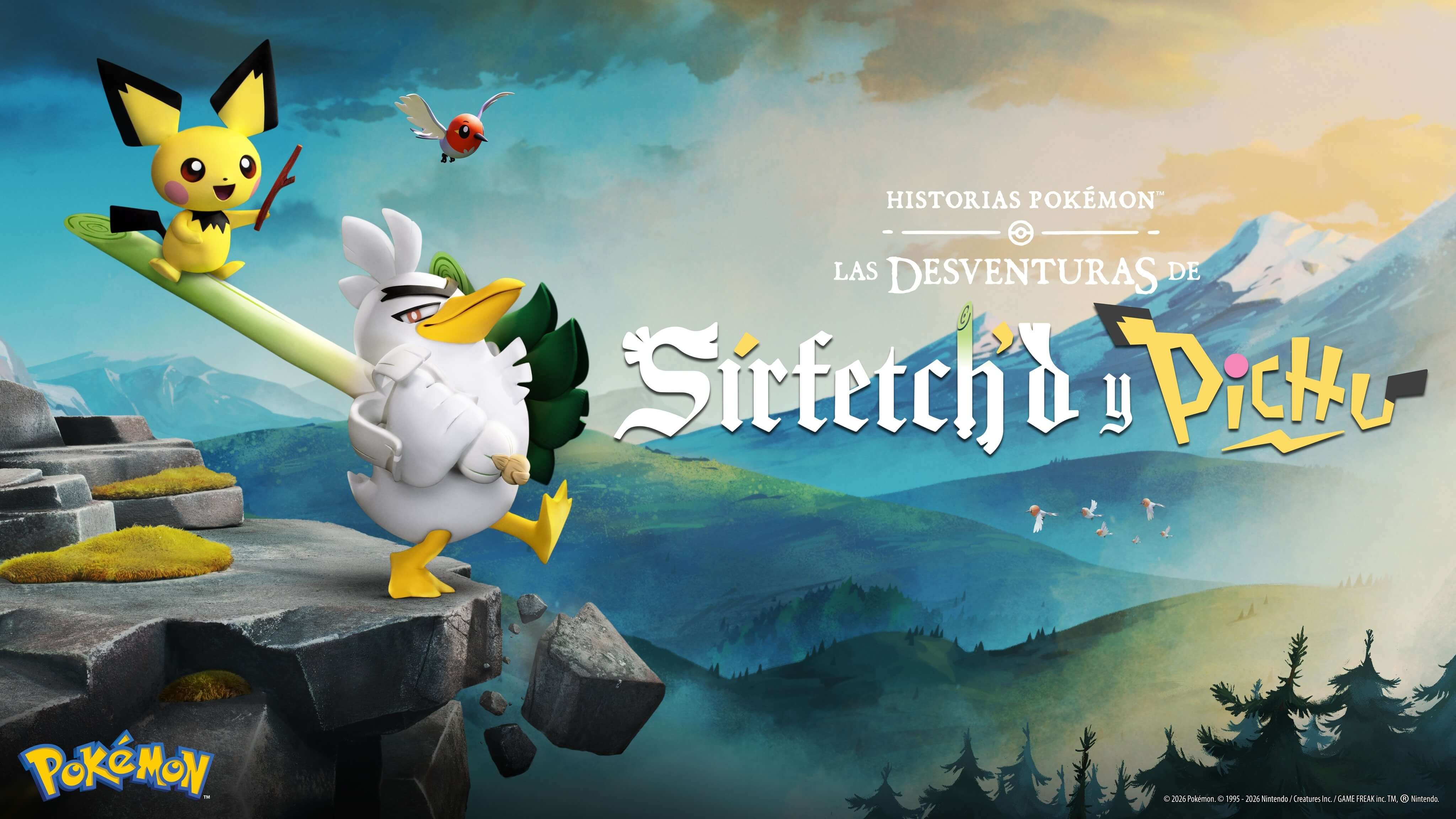 Sirfetch’d y Pichu se van de aventuras con Aardman en una nueva historia Pokémon en stop-motion